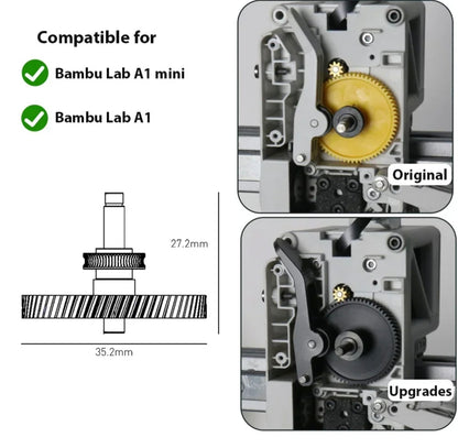 BambuLab A1 / A1 Mini Vollmetall Extruder Upgrade Dual Gear