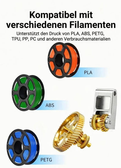 P1P / P1S / X1C Vollmetall Extruder Upgrade Dual Gear