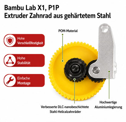 3DSWAY Extruder Gear Hardened Steel P1S/P1P/X1/X1C